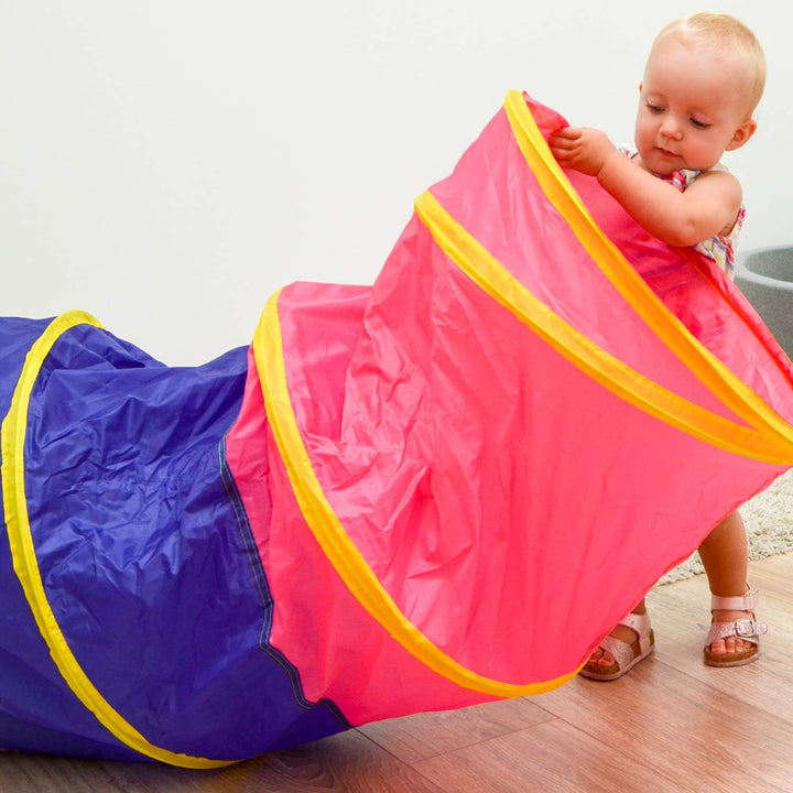 LittleTom Spieltunnel für Kinder - 180x46 Activity Spieltunnel Baby Turnen - Parcours Tunnel Spielze