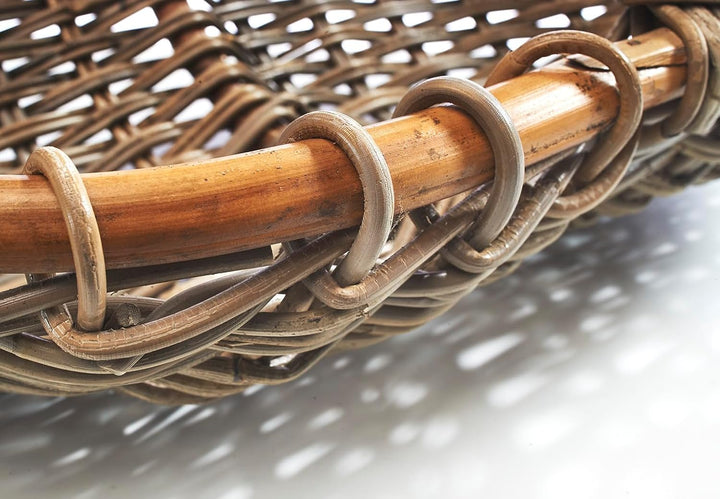 Kobolo Erntekorb Rattankorb Henkelkorb Korb - geflochtenes Rattan - kubu grey