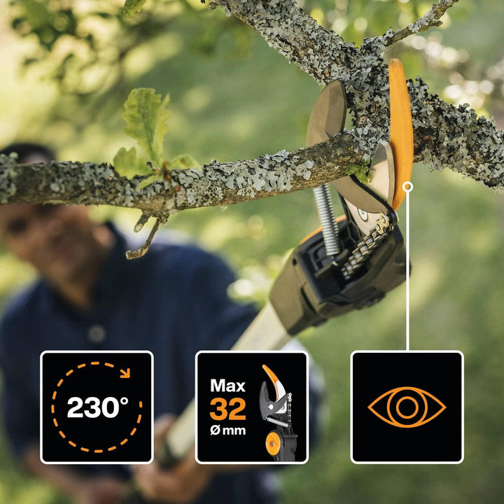 Fiskars Schneidgiraffen-Set, 2-teilig, Bypass Teleskop-Schneidgiraffe UPX86 (Länge 2,4 – 4 m) und Ba