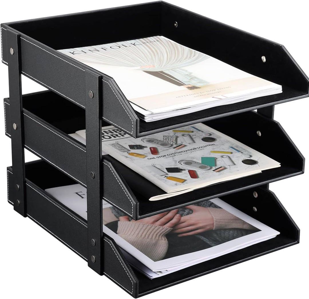 KINGFOM™ A4 Leder Briefablage (3