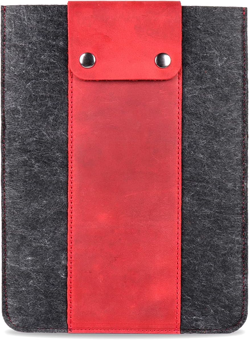 MegaGear Echtleder Tablet Hülle für iPad Pro 11 Zoll, Alle Generationen iPad Air & iPad (Rot, 12.9 I