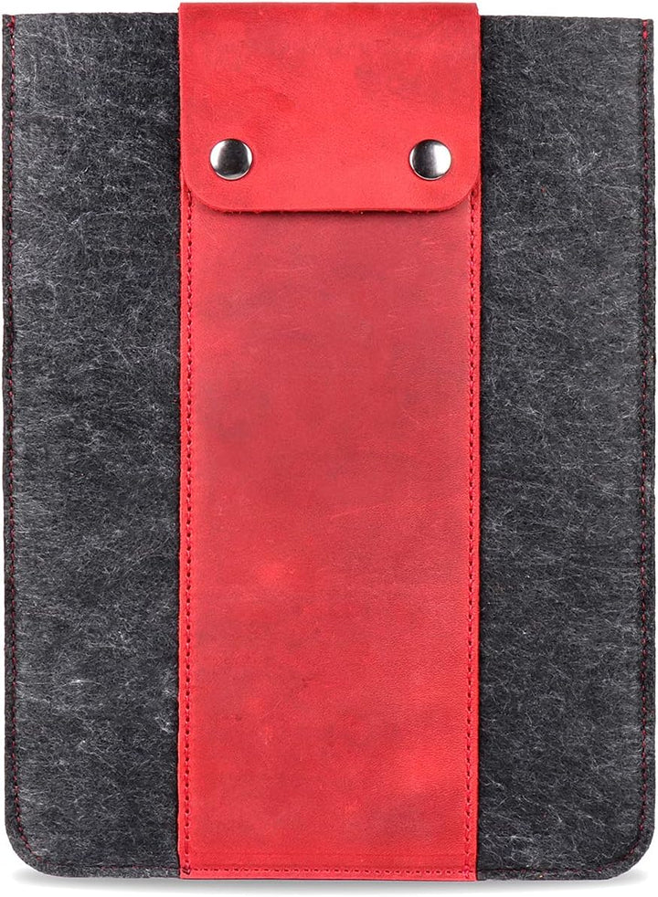 MegaGear Echtleder Tablet Hülle für iPad Pro 11 Zoll, Alle Generationen iPad Air & iPad (Rot, 11 Inc