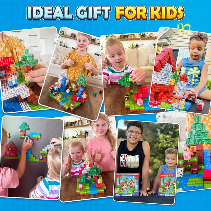 Magnetische Bausteine STEM Montessori Spielzeug für Kleinkinder und Kinder ab 3 Jahre, Vorschule Sen