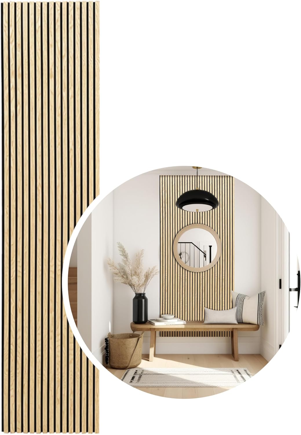 Akustikpaneele | Farbe: Eiche | Wandpaneele in verschiedenen Formaten | Deko Wohnzimmer | Wanddeko i