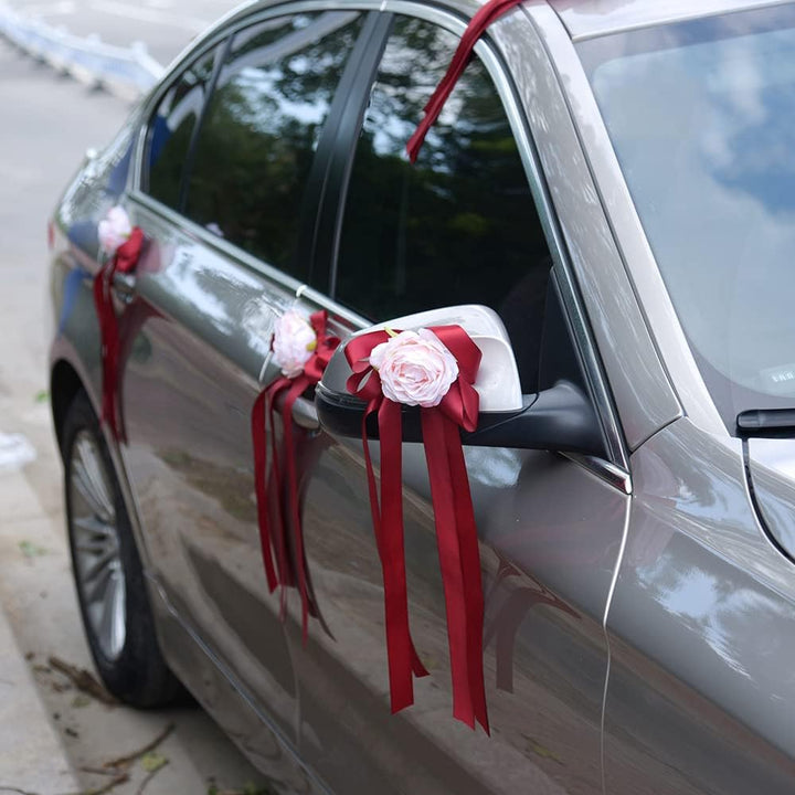 Autoschmuck Dekoration für Hochzeit,Braut Paar Rose Pfingstrose Vine Girlande Künstliche Blumen Pfla