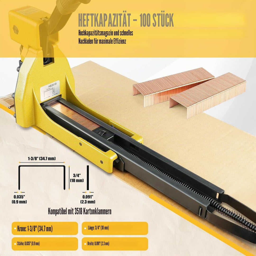 KIMSING Handtacker HB3518 16 Gauge,Tacker für Holz Pappkartons,34,7 mm Krone,18 mm Länge,Kartonversc