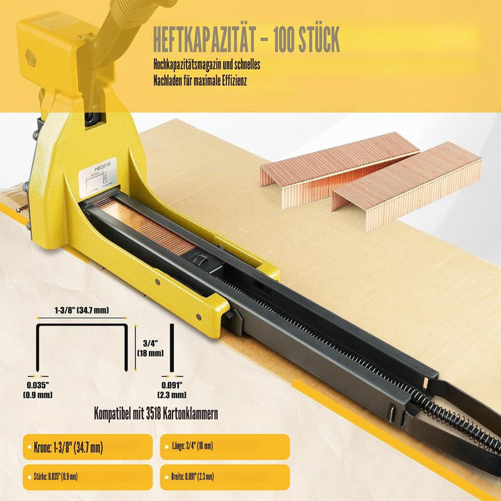 KIMSING Handtacker HB3518 16 Gauge,Tacker für Holz Pappkartons,34,7 mm Krone,18 mm Länge,Kartonversc