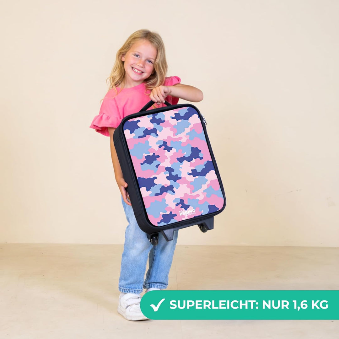 NoBoringSuitcases.com® Kinderkoffer Klein Reise Trolley 48x31x19 cm Rollkoffer Kleiner Kinder Koffer