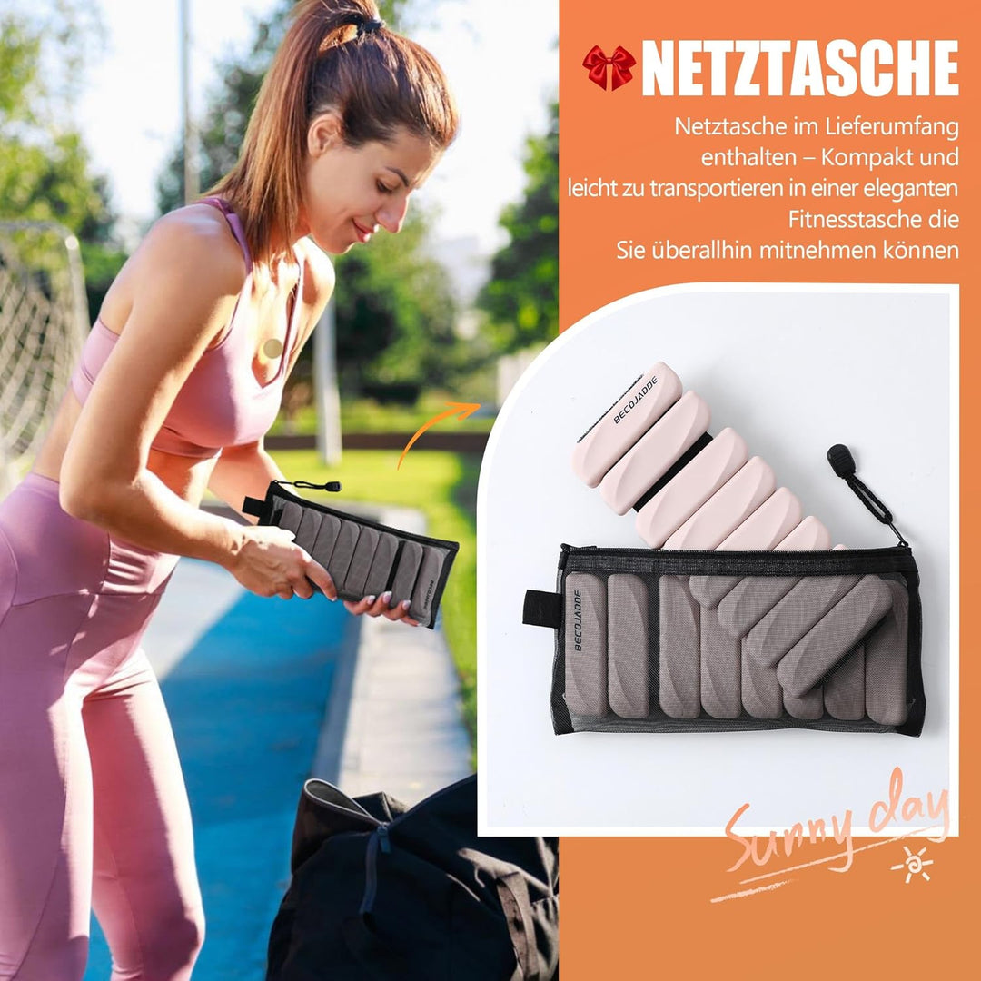 BECOJADDE Gewichtsmanschetten fuss 0.45 KG / 0.9 KG Je Gewichte für Beine und Arme Set 2 Ankle Weigh
