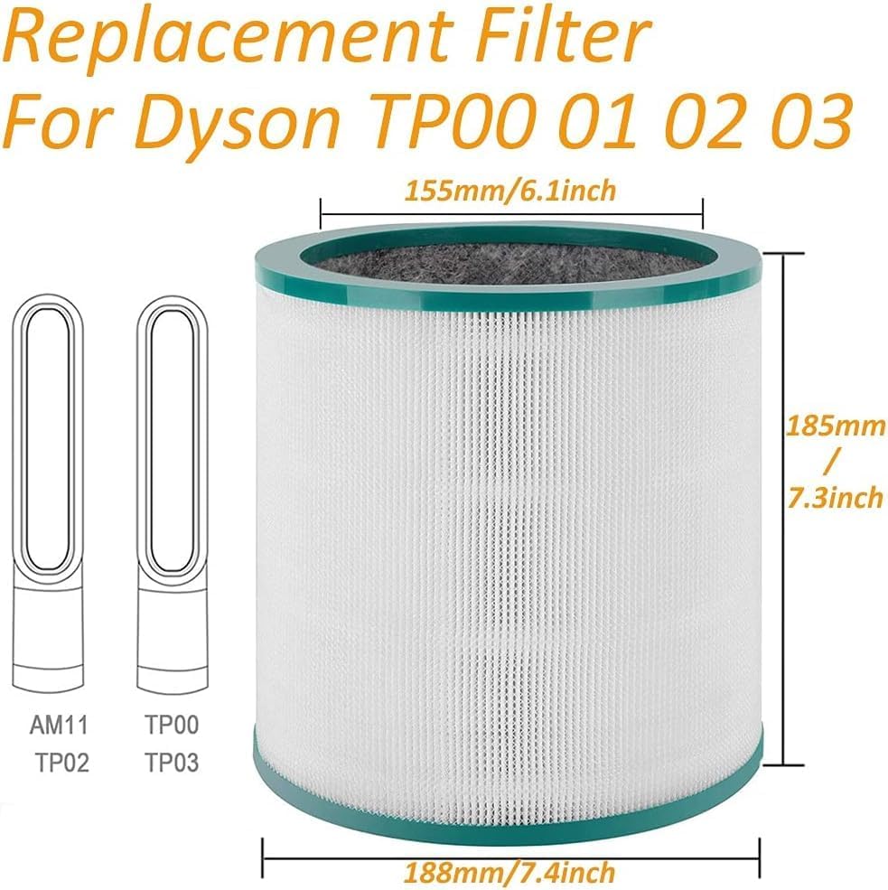 HEPA Filter Ersatz für Dyson Pure Cool Link TP00, TP01, TP02, TP03, AM11, BP01 Luftreiniger – Kompat