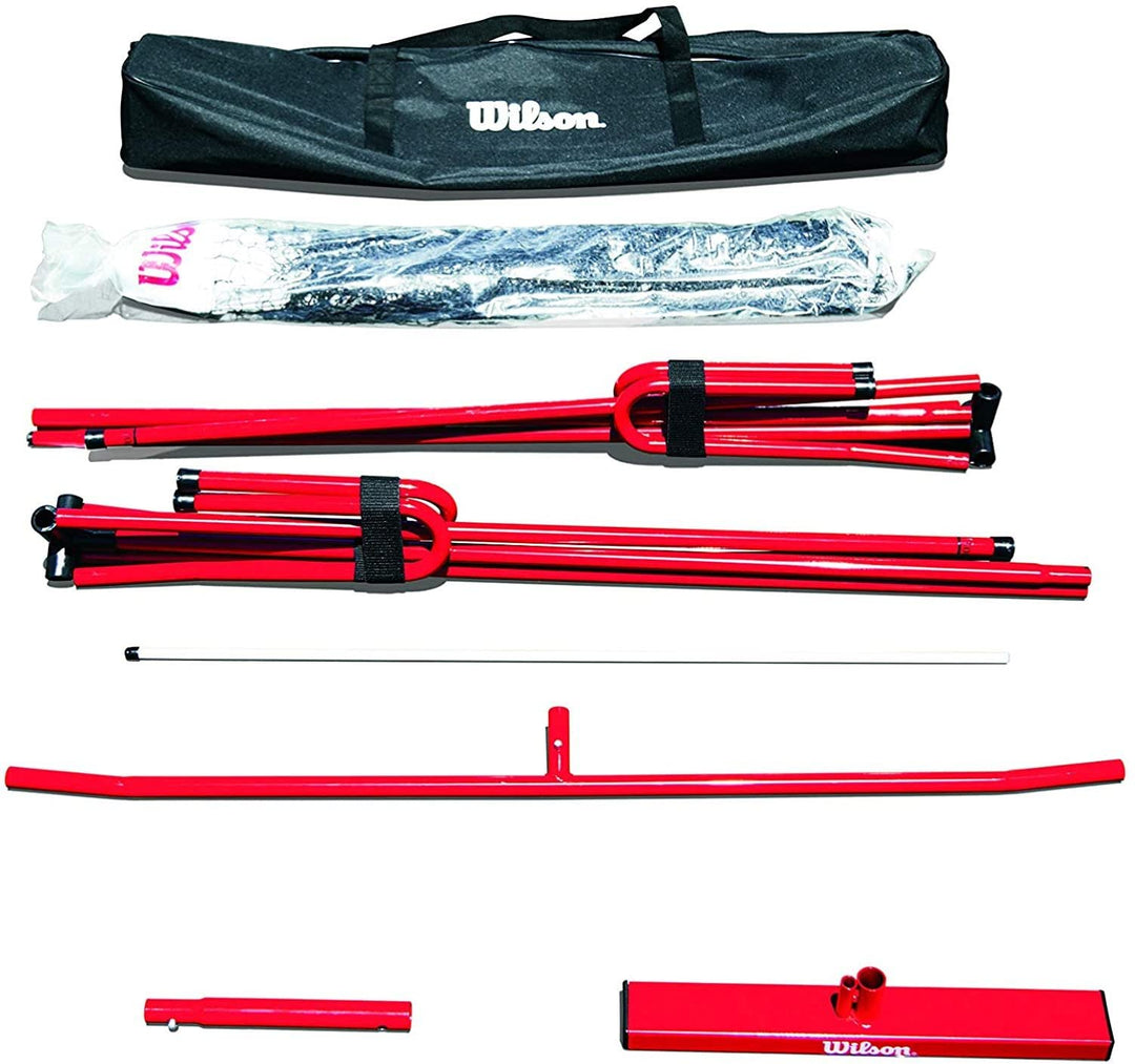 Wilson Tragbares Pickleball-Netzsystem, 6,7 m x 90 cm, Gebogene Beine, Inkl. Tragetasche, Stahl