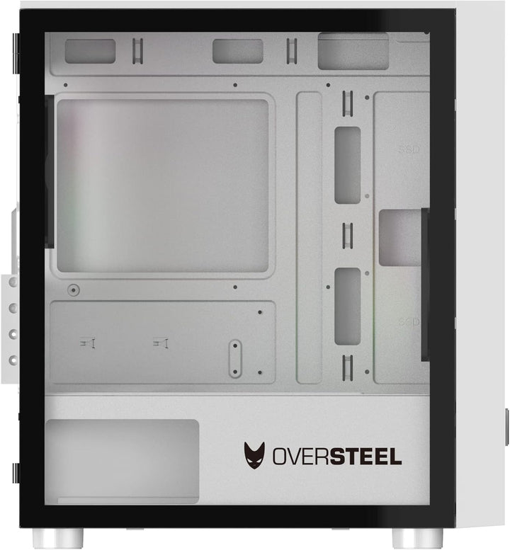 Oversteel - Aeris Gaming PC Gehäuse kompatibel mit Micro ATX und ITX Boards, 2 120mm RGB Lüfter, Mes