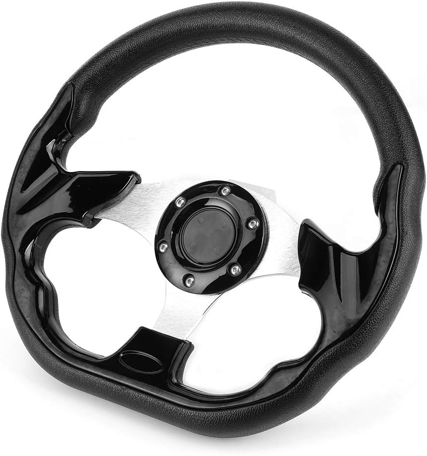 Shipenophy Sportlenkrad, 320 mm / 12,5 Zoll Aluminium + PVC + Kunststoff-Drift-Lenkrad Schwarz mit H