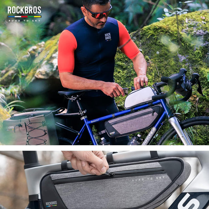 ROCKBROS Road-to-Sky Fahrrad Rahmentasche Reflektierende Wasserabweisende Fahrradtasche für Rahmen 2