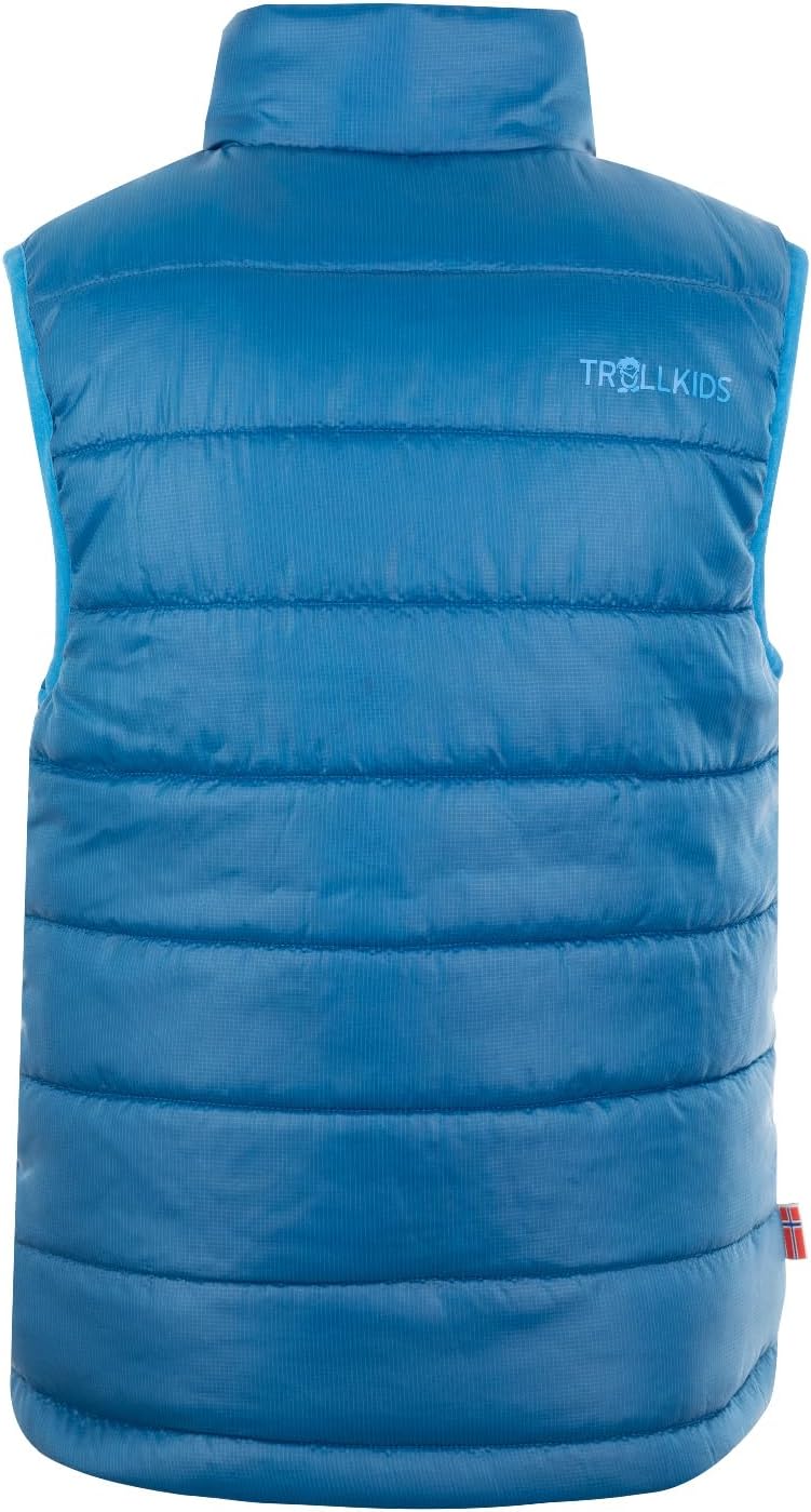Trollkids Kinder wasserdichte gefütterte Polyfiber-Jacke Trondheim 128 Mitternachtsblau, 128 Mittern