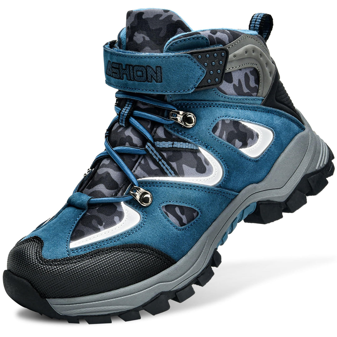 ASHION Jungen Winterschuhe Kinder Schneestiefel gefüttert und wasserdicht – rutschfeste Outdoor Wand