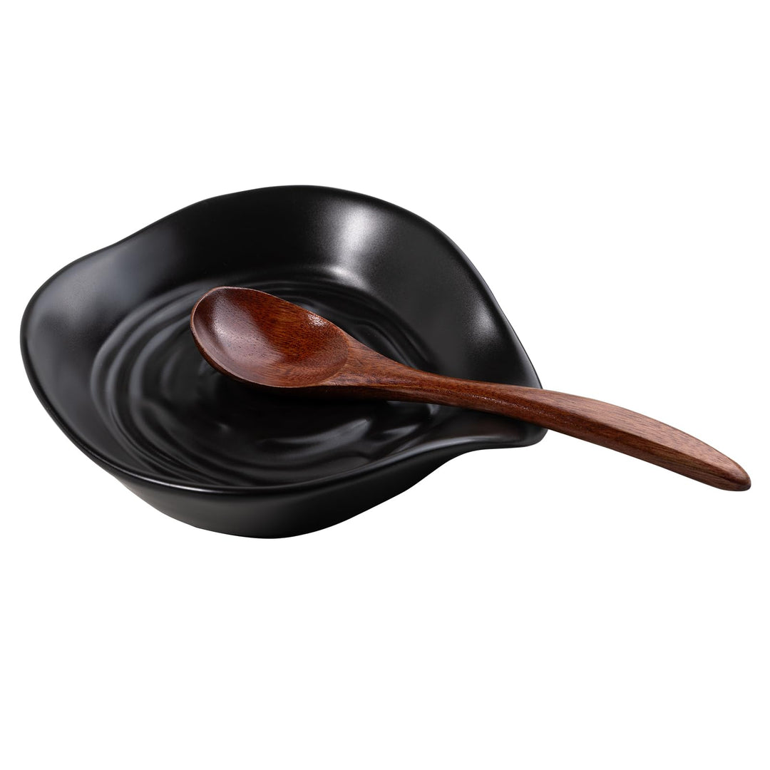Karisky Spoon Rest for Stove Top, 5 Inch Ceramic Spoon Holder for Kitchen Counter, Cooking Spoon Hol