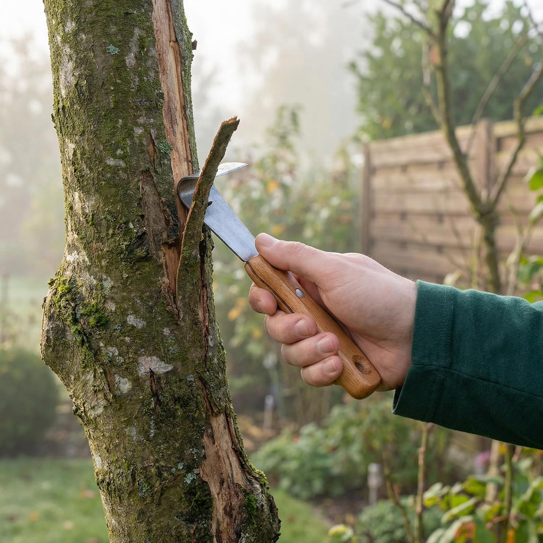 Toyvian Rindenschäler mit Holzgriff Manuelles Entrindungswerkzeug für Gartenbäume Rostfrei Langlebig