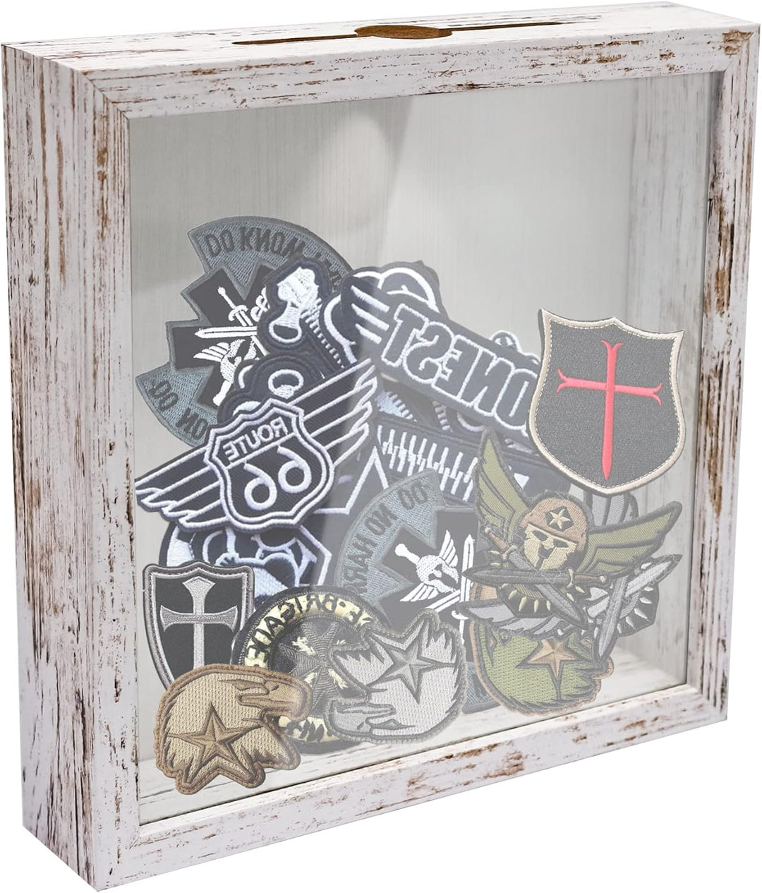 FramePro Kleine Schattenbox Muschel-Kollektion, Weiss, 20,3 x 20,3 cm, mit Schlitz, Filmreise, Sport