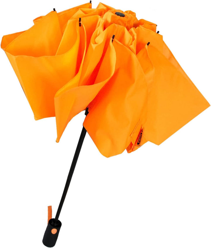 iX-brella Reverse umgekehrt öffnender Fiberglas-Taschenschirm mit farbigen Speichen - neon-orange, N