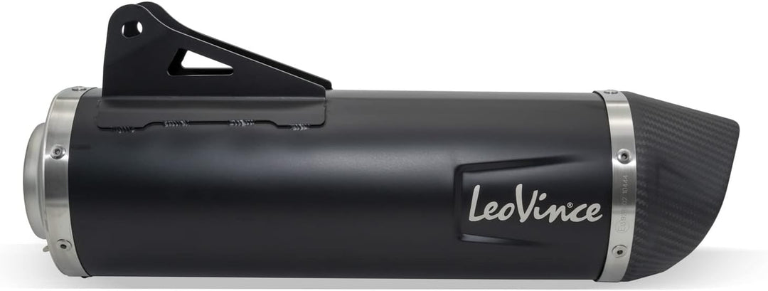 Endschalldämpfer/Auspuffanlage LeoVince SLIP-ON SBK EVO, Edelstahl schwarz, Carbon Kappe, mit Zulass
