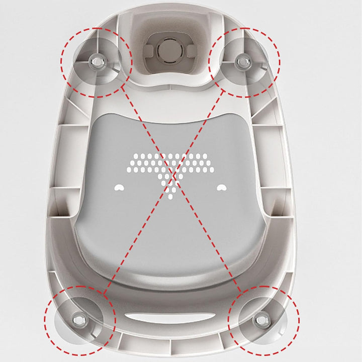 Baby Badesitz mit Temperatursensor Rutschfester Kleinkindbadesitz für Baby Sitting Up mit 4 Saugnäpf