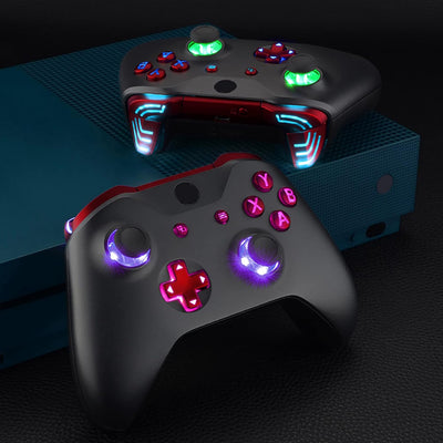 eXtremeRate LED Taste für Xbox One S/X Controller,Leuchttasten Bleuchtung Knöpfe D-pad Sticks ABXY M