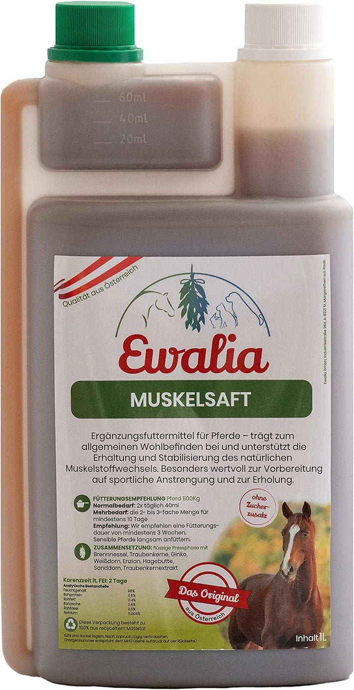 Ewalia Muskelsaft für Pferde - Doppelpack - 2 x 1 L 2er Pack, 2er Pack