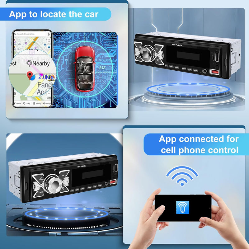 Autoradio 1 Din Bluetooth Autoradio mit Bluetooth Freisprecheinrichtung FM Radio/USB/TF/Aux in/RCA/4