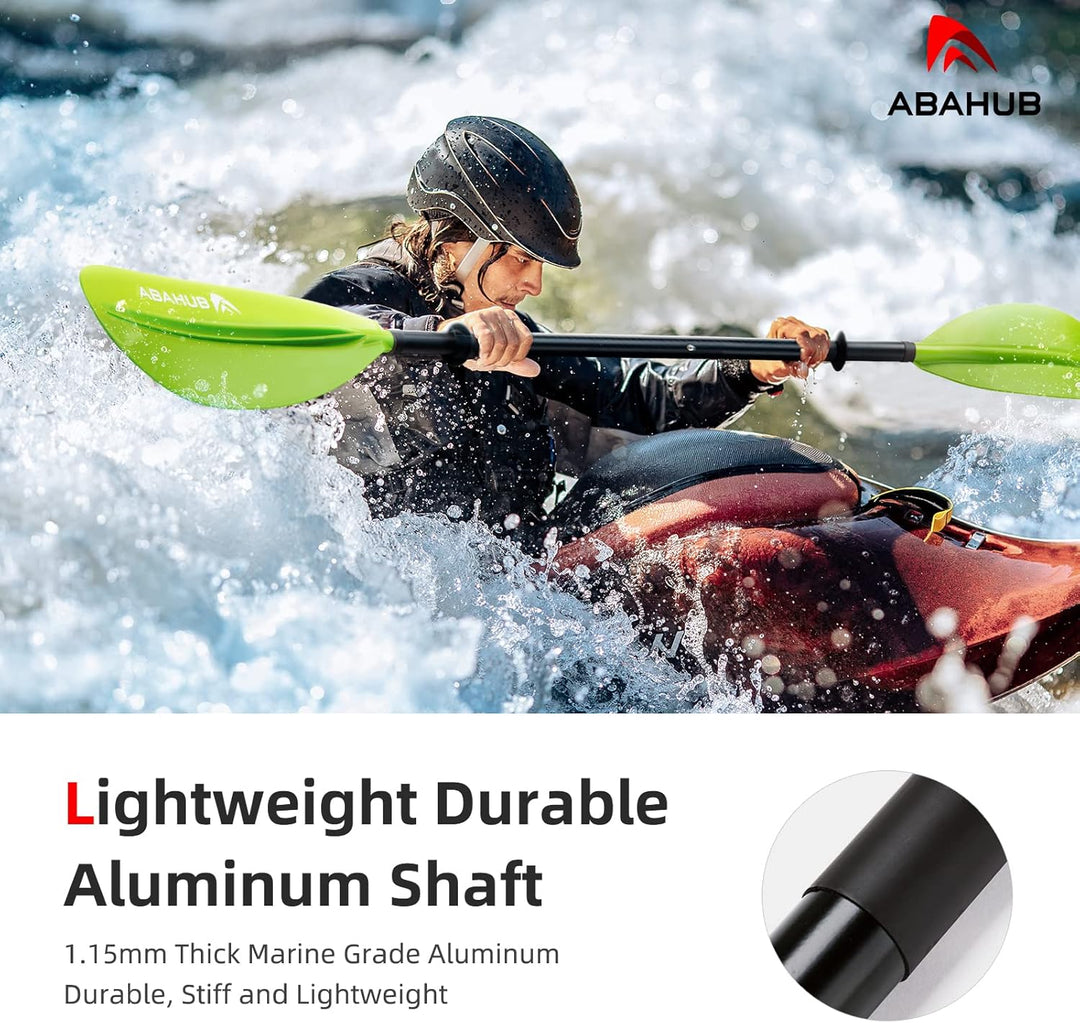Abahub 218/230/241cm Kajak Paddel Aluminium Doppelpaddel mit Paddelleine für Kajakfahren Ruderboot K
