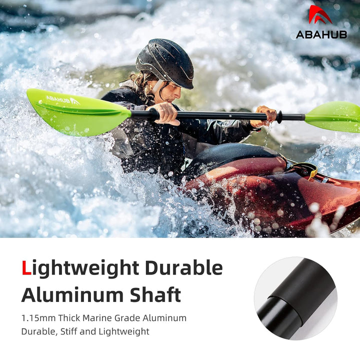 Abahub 218/230/241cm Kajak Paddel Aluminium Doppelpaddel mit Paddelleine für Kajakfahren Ruderboot K