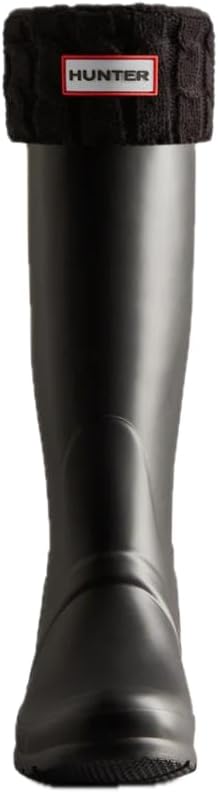 HUNTER Unisex 6 Stitch Cable Tall Boot Sock Polyfleece L Grosse Grössen Tall BLK Black, L Grosse Grö