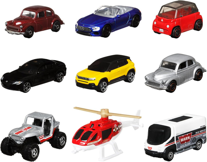 MATCHBOX Geschenkset - 9 Die-Cast-Fahrzeuge für stundenlangen Spielspass, inklusive exklusivem Desig