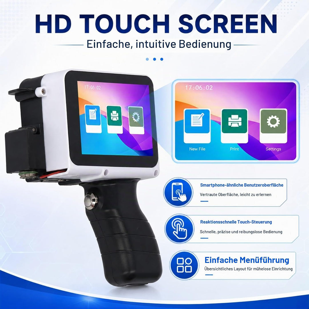 Handheld Tintenstrahldrucker, Handheld Drucker 12,7 mm Tintenstrahldruckmaschine für Barcode Datumse