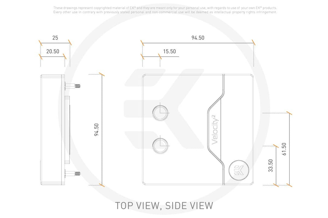 EK Water Blocks Compatible EK-Quantum Velocity² D-RGB CPU Wasserkühle