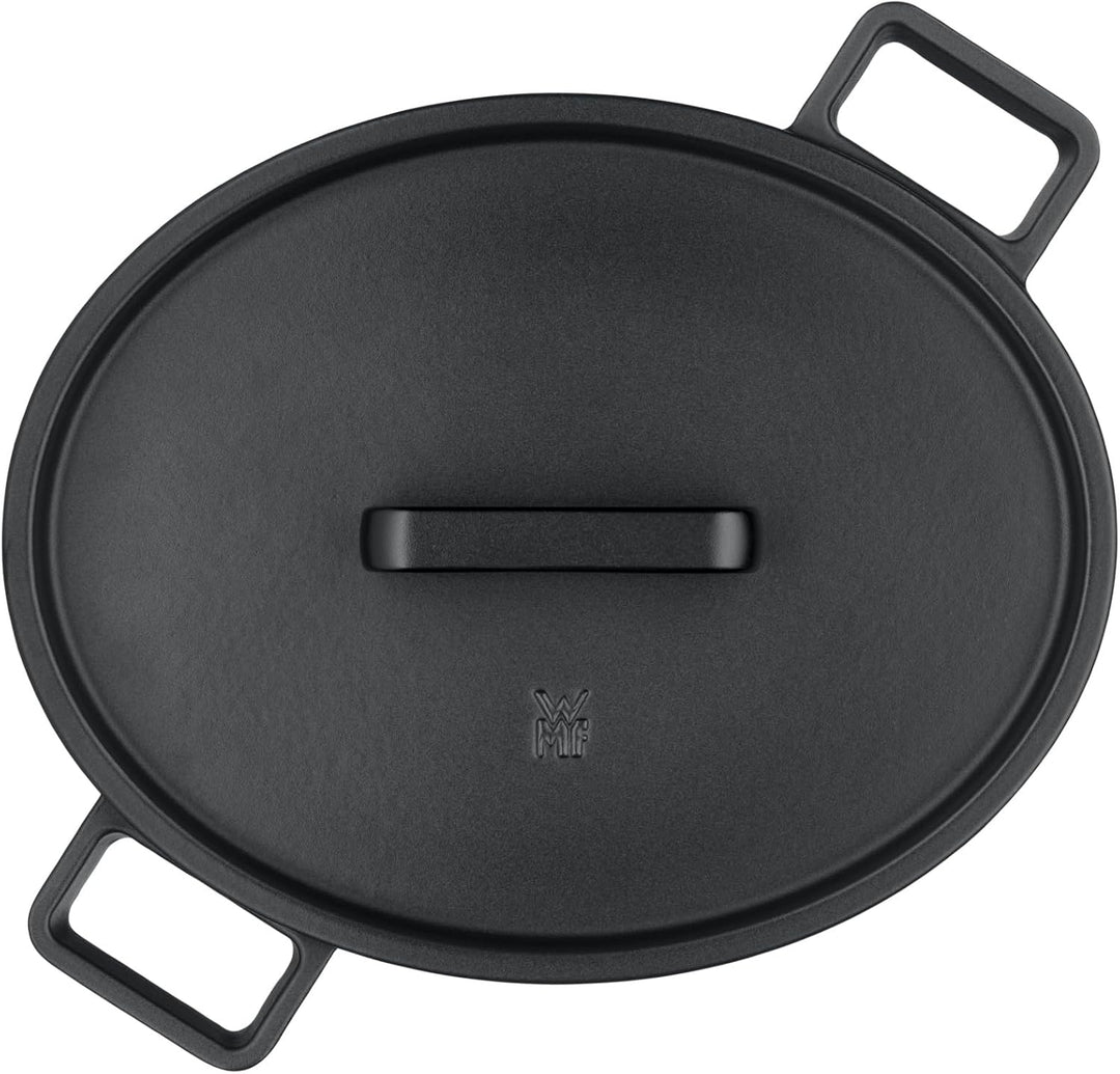 WMF Flavour Bräter oval 34 x 28 cm, Gusseisen Bräter Induktion, Gusseisen-Kochgeschirr, emailliert,