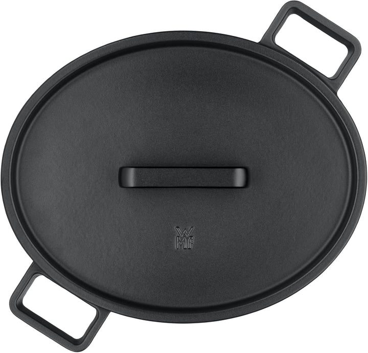 WMF Flavour Bräter oval 34 x 28 cm, Gusseisen Bräter Induktion, Gusseisen-Kochgeschirr, emailliert,