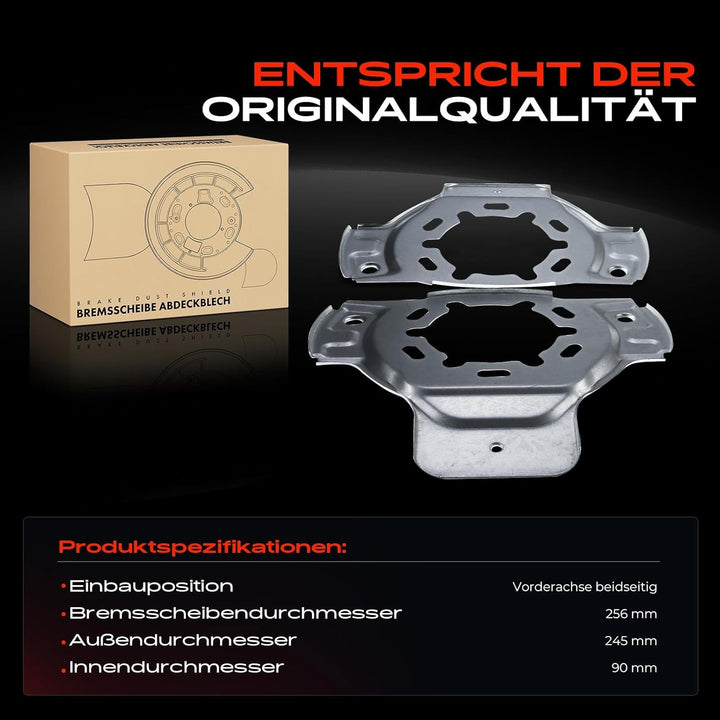 Frankberg 2x Deckblech Spritzblech Ankerblech Abdeckblech Spritzblech Bremsscheibe Vorne für Astra G