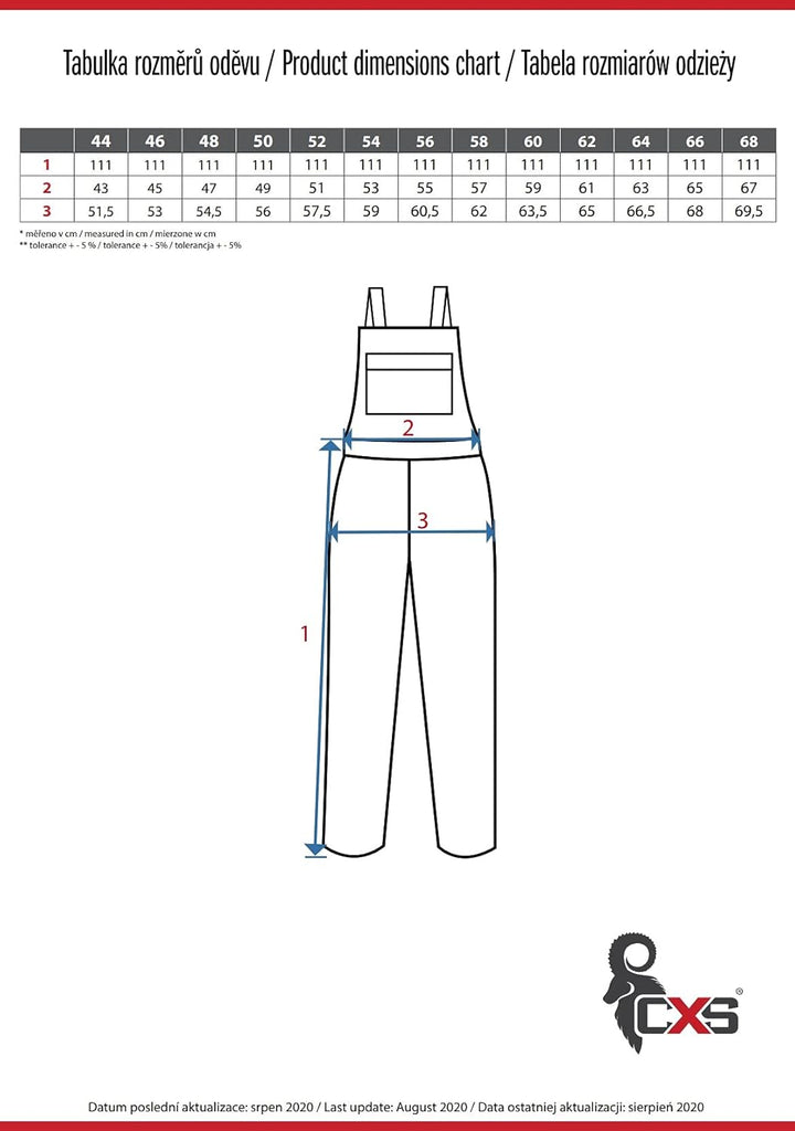 CANIS CXS Phoenix Cronos Arbeitslatzhose Professionelle Latzhose Herren Schutz für Monteur Gärtner D