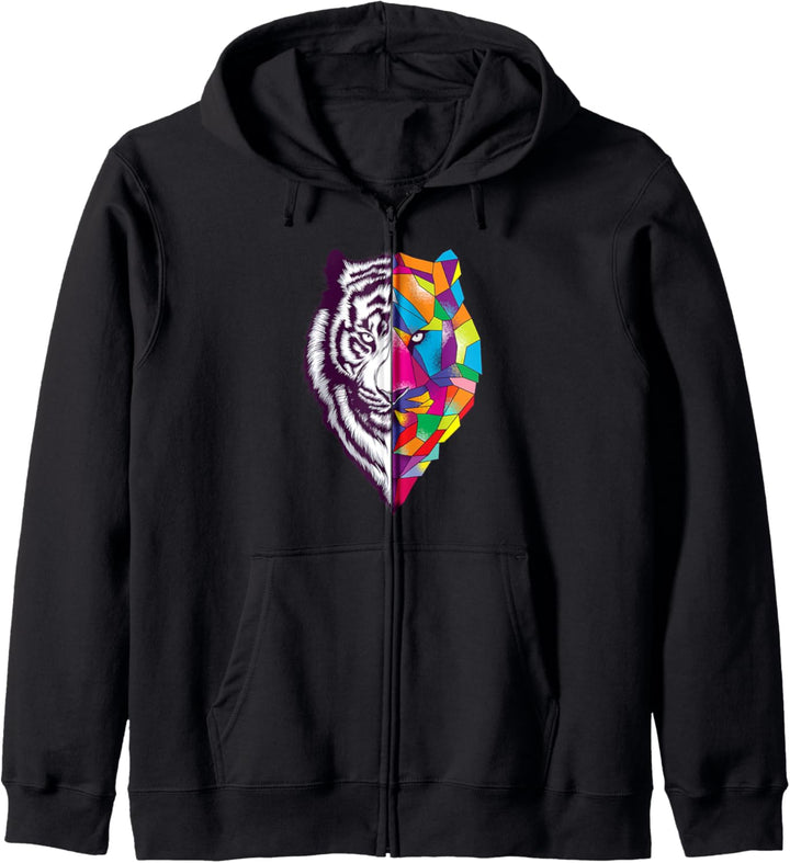 Wilder polygonaler Tiger, Tigermode, grafisches Design, Geschenke Kapuzenjacke
