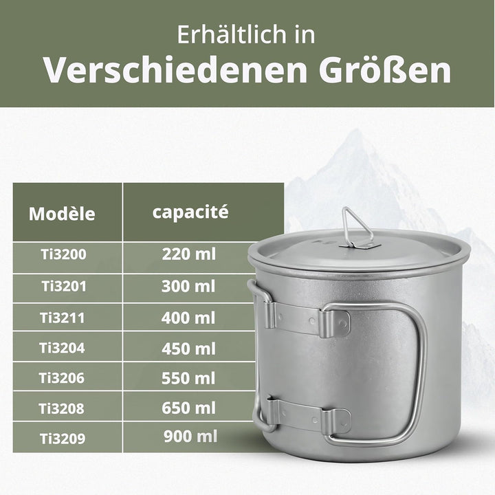 Keith Titanium Einwandiger Titanbecher, Tragbarer Kaffeebecher mit Deckel & klappbarem Henkel, Trink