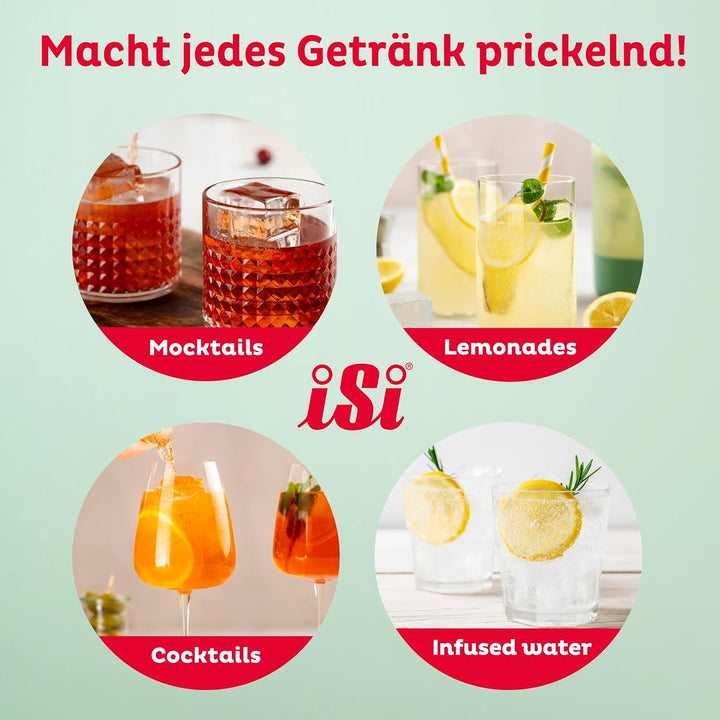 iSi Twist'n Sparkle Virtuoso Wassersprudler 0.95L – Soda Maker für Sprudelwasser, Säfte & Cocktails