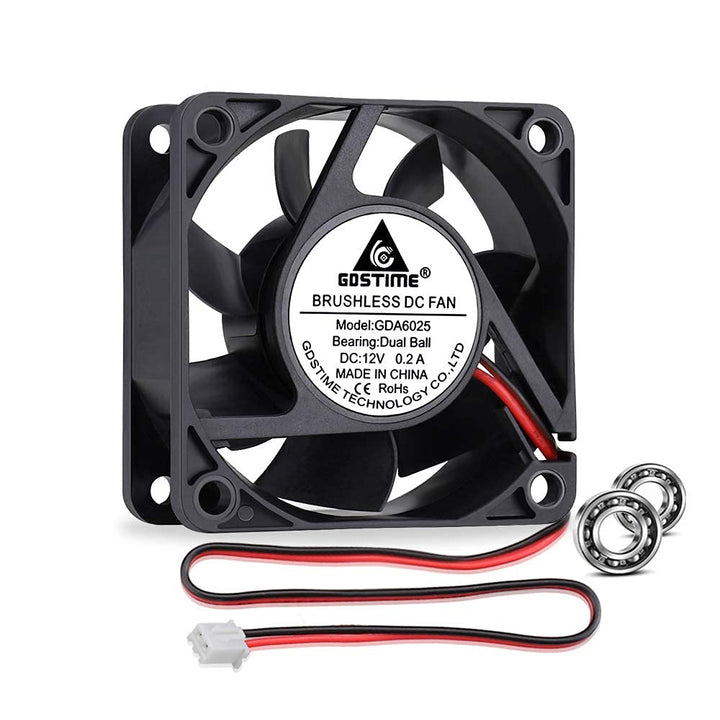 GDSTIME 60mm Lüfter 12V Lüfter 60 x 25mm PC Lüfter Dual Kugellager 60mm Computerlüfter 6CM Gehäuselü