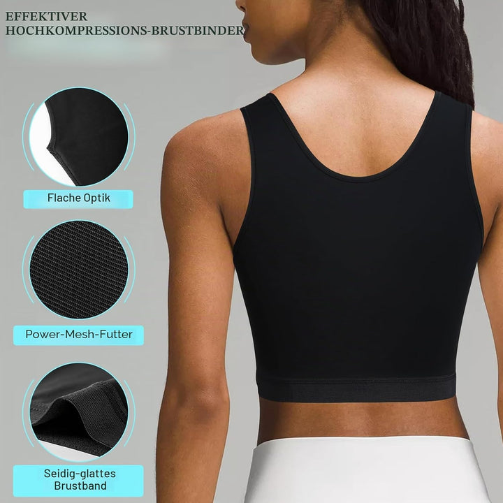 XUJI Atmungsaktive Halb Brust Binder für Transgender FTM Pullover Binder XXL N-schwarz, XXL N-schwar