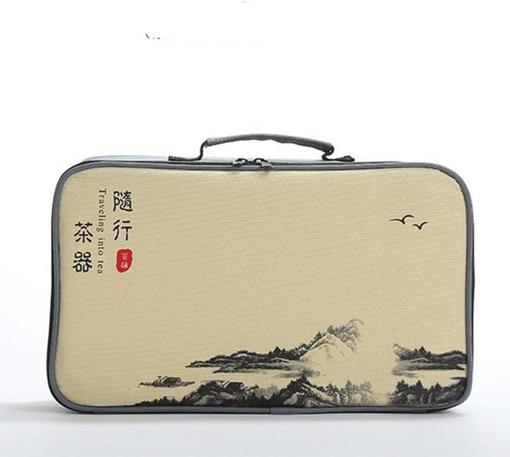 fanquare Tragbare Reise Kung Fu Teeservice, Handgemachte Kungfu Tee Set, Porzellan Teekanne, Teetass