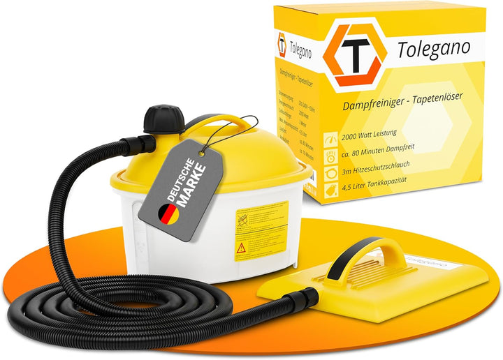Dampftapetenablöser, 2000 Watt Leistung, 4,5 Liter Wassertank, Arbeitszeit ca. 80 Minuten. Tapetenen