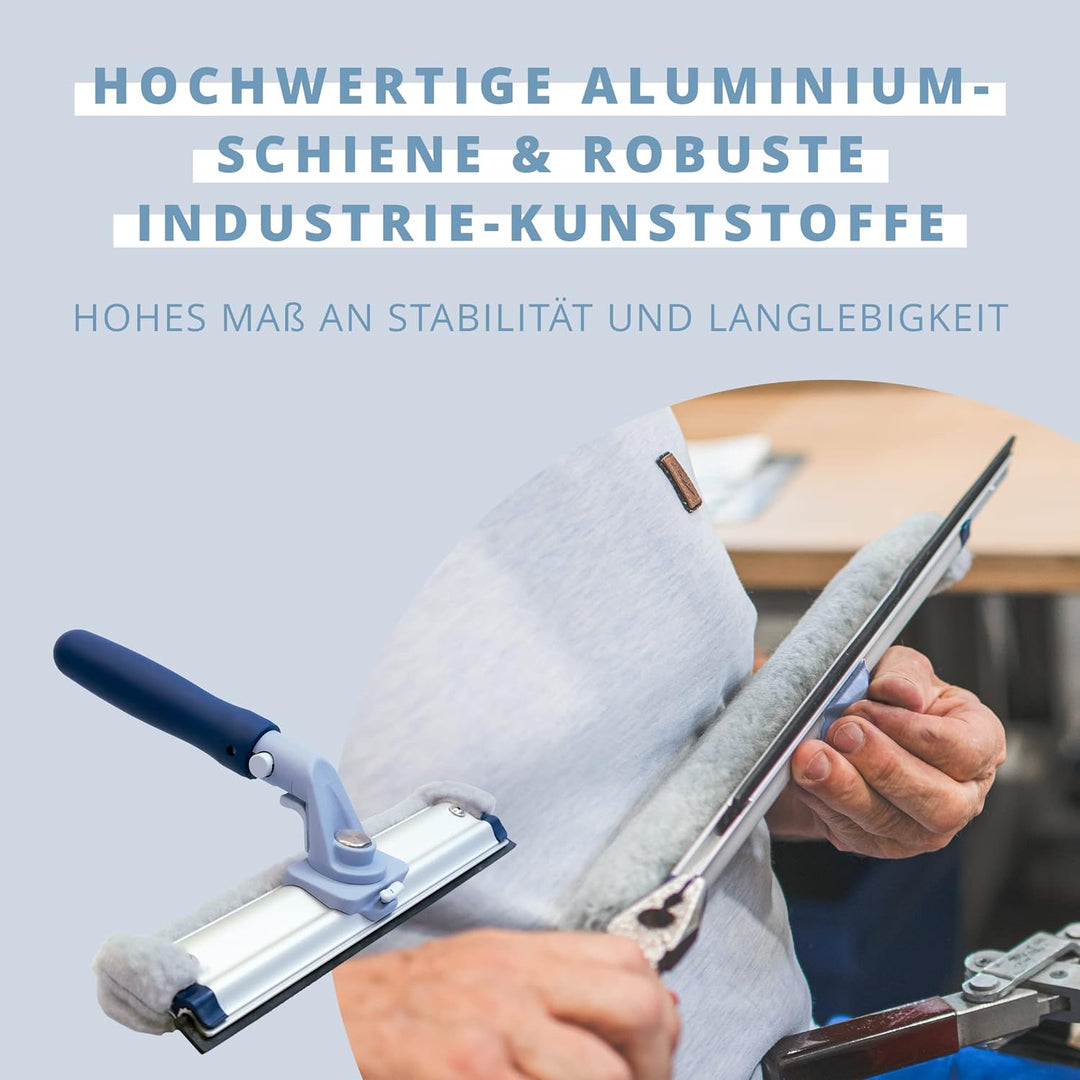 Ha-Ra Fensterwischer ERA 19 cm I All-In-One Abzieher & Einschäumer I Aluminium-Schiene I 30 m² Fenst