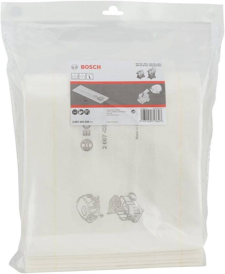 Bosch Accessories Bosch Professional 5x Nassfilterbeutel (für GAS 35 L AFC/L SFC+/M AFC, Gas 55 M AF