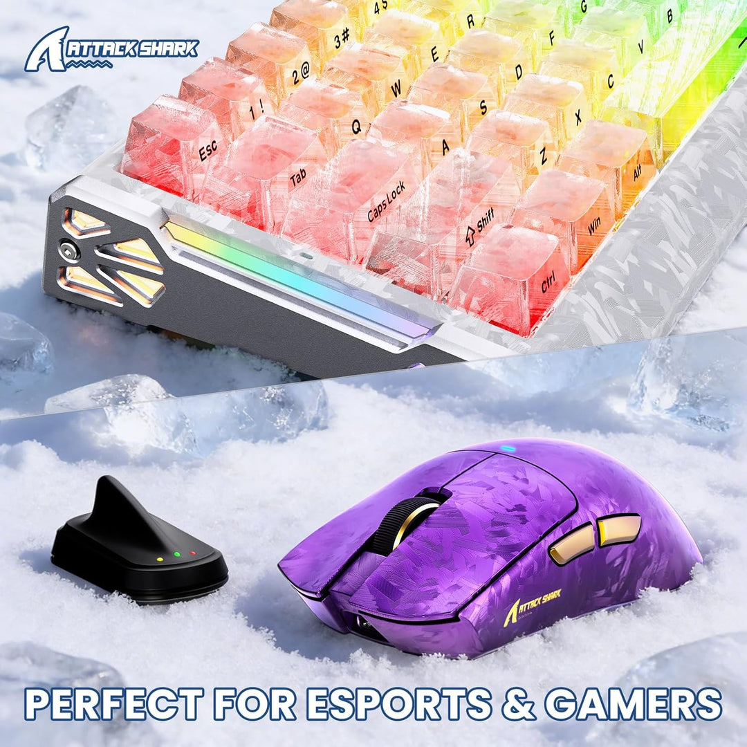 ATTACK SHARK R68 HE – kabelgebundene Gaming-Tastatur aus Carbonfaser mit Magnetanschluss, X11 Ultra