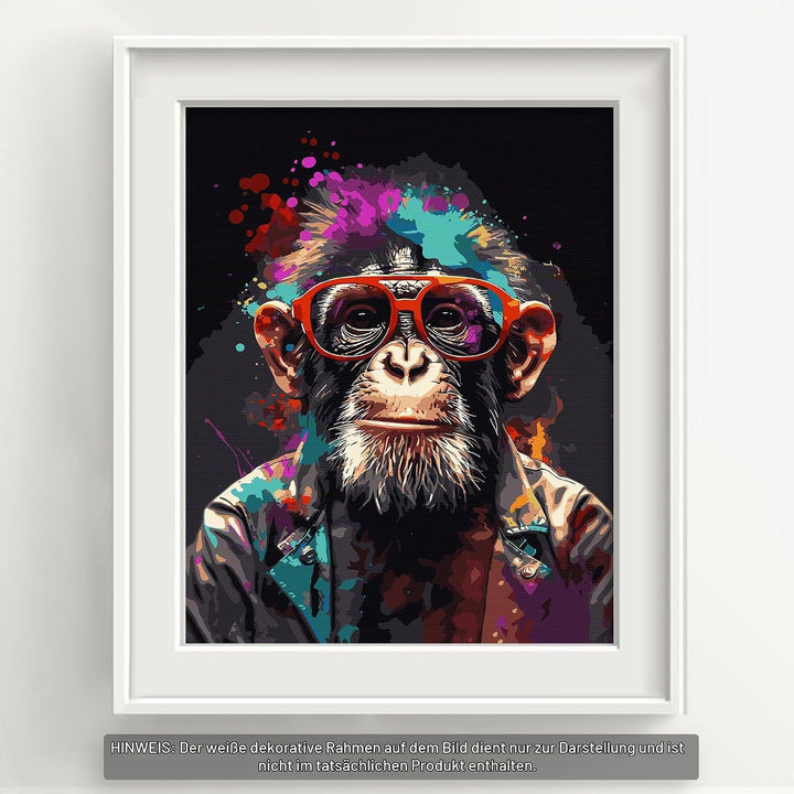 Bougimal Malen Nach Zahlen Erwachsene Tiere Ohen Rahmen inklusive Pinsel und Acrylfarben - 40 x 50 c